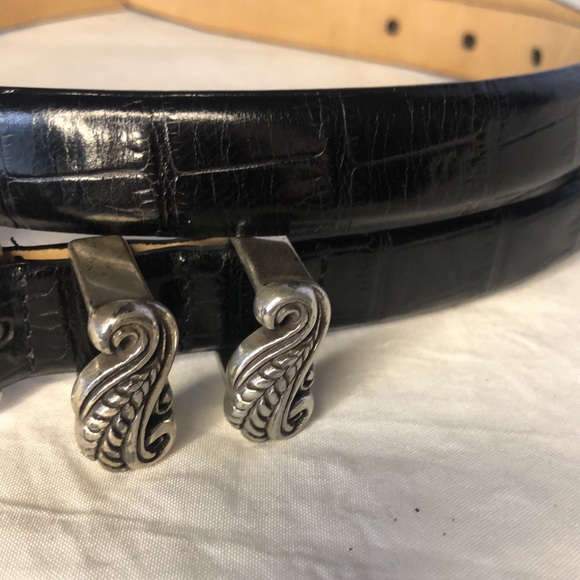 BILL ADLER STUDIO black genuine full grain leather women’s belt. Size Medium. - Picture 9 of 13